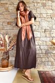 Tasha Damask T Shirt Maxi Dress Chocolate